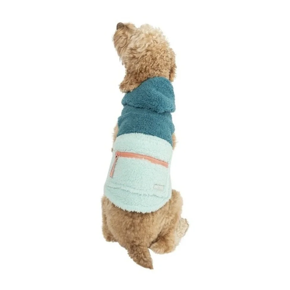 NWT Justice Pet Polyester Sherpa Snowflake Dog Hoodie Turquoise‎ Size S